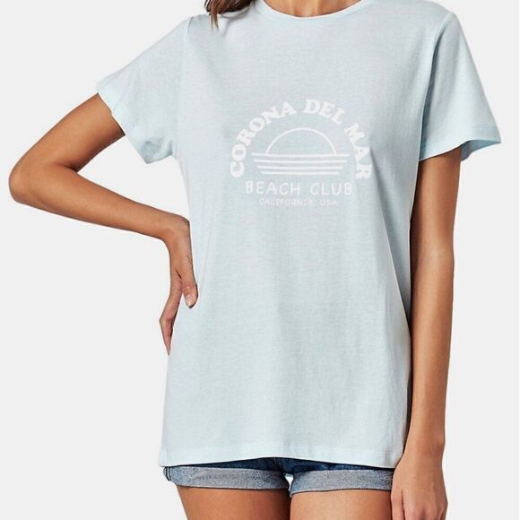 Charlie Holiday Baby Blue Corona Del Mar beach club everyday tee size 4 NWT - Picture 8 of 14